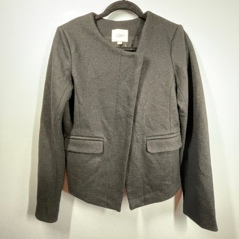 LOFT Crisscross Wool Blend Blazer